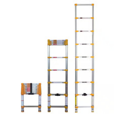 Telescoping Extension Ladder 8.5 ft. Retractable Adjustable Height 250 Lbs Cap.