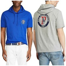 Polo Ralph Lauren Uomo SS Tee Felpa con Cappuccio M o L Stampa Gomma Firma Pony