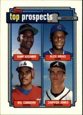 1992 Topps #551 Manny Alexander/Alex Arias/Wil Cordero/Chipper Jones NM-MT UER