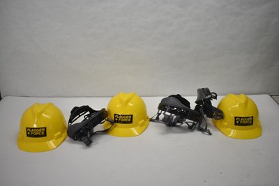 Lot of 3 MSA Safety Hard Hats V Gard Protective Helmet Yellow Branded Suspension
