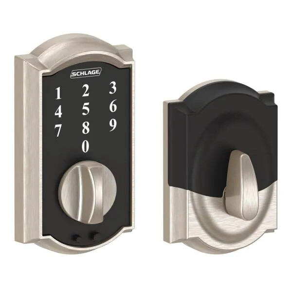 Schlage Touch Camelot Satin Nickel Electronic Deadbolt Lighted Keypad Touchscree