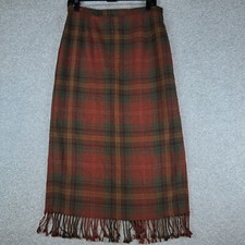 VTG Requirements Size 12P Skirt Wool Blend Fringe Plaid Browns Academia Fall