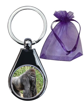 Personalisierter Schlüsselanhänger Jax aus Metall mit silberner Rückseite in Geschenktüte