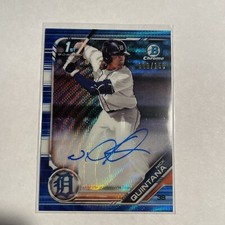 2019 Bowman Draft Chrome Pick Blue Wave Refractor /150 Nick Quintana Auto