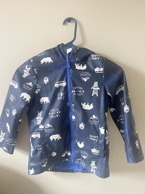 Joules Waterproof Rain Coat Right As Rain Navy Jacket Dog Print Womens Size 
