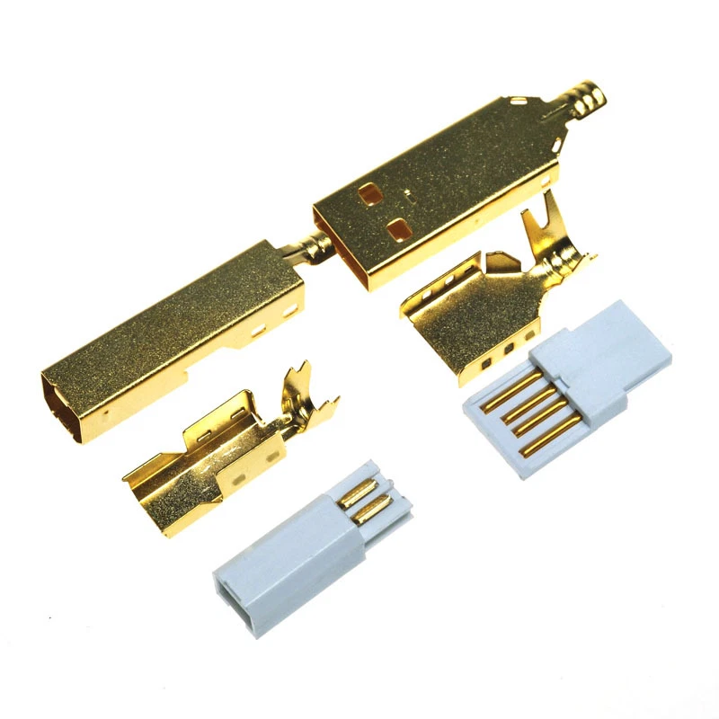 5Sets USB2.0 A to B Male Plug Connector Gold Plated Case Cover fr USB Cable - Image 2 of 4