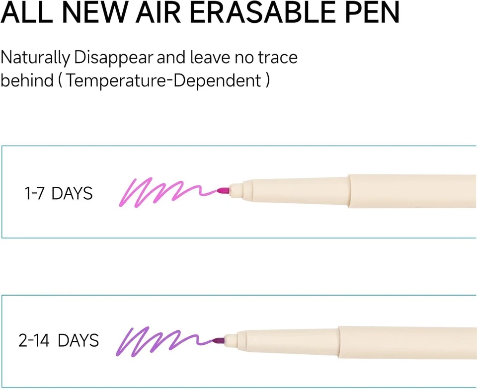 Marcador borrable al aire para tela, bolígrafo de tinta que desaparece, herramienta de bordado y costura Foto 2 de 4