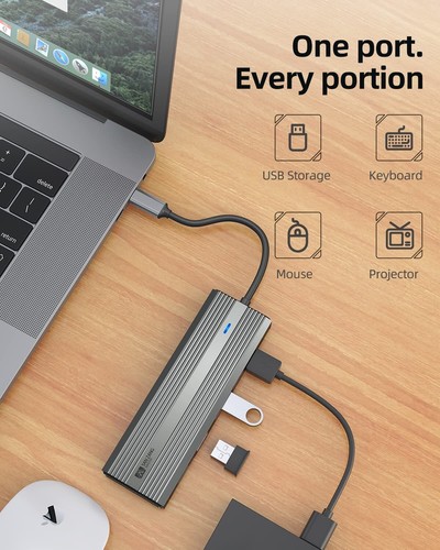 9 in 1 Docking Station Hub USB C HDMI Ethernet,100W PD Adattatore di Ricarica per PC - Foto 6 di 10