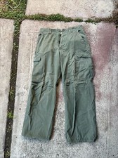 Vtg 60s Vietnam US Army Ripstop Poplin OG-107 Cargo Pants Dated Sz Small Regular