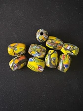 9 Millefiori glass trade beads - 100grams- (B1207) Handmade Rare - 25mm