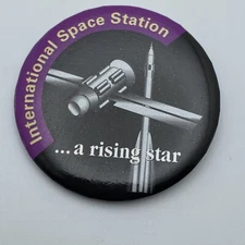 NASA International Space Station ... a rising star - Pin Button pinback
