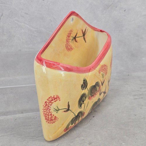 Vintage Hand-Painted Floral Envelope Wall Pocket Vase Mail Holder - Picture 7 of 8