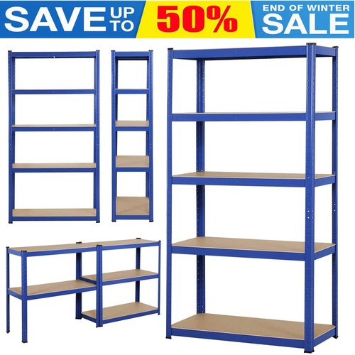 Heavy Duty 5 Tier Metal Shelf Garage Shed Shelves Storage Racking Shelving Unit