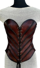 Medieval Leather Corset, LARP Handmade Leather Corset, Viking Leather Corset, Ha