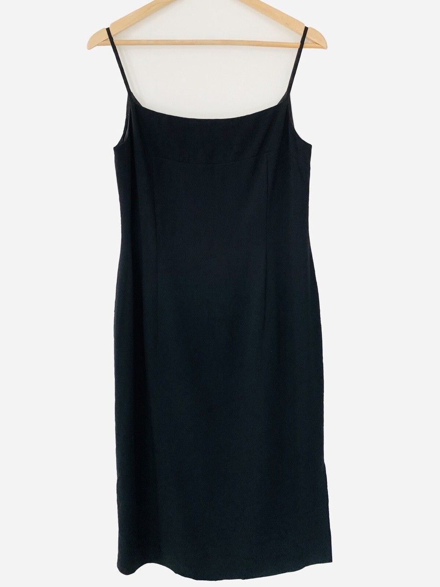 Vintage 90s Planet Black Strappy Square Neck Dress Rachel Friends Size 10