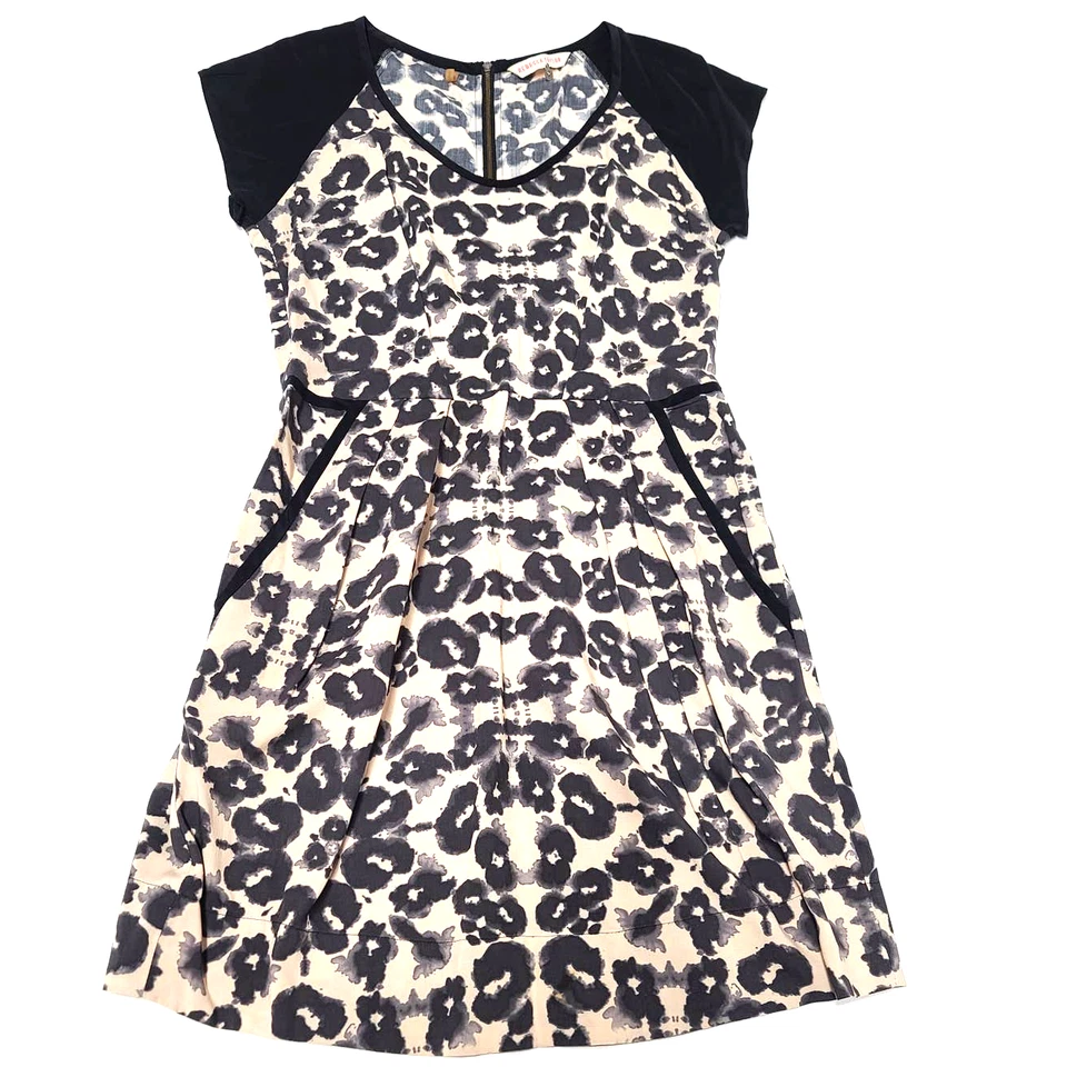 Rebecca Taylor kaleidoscope watercolor leopard dress size 2