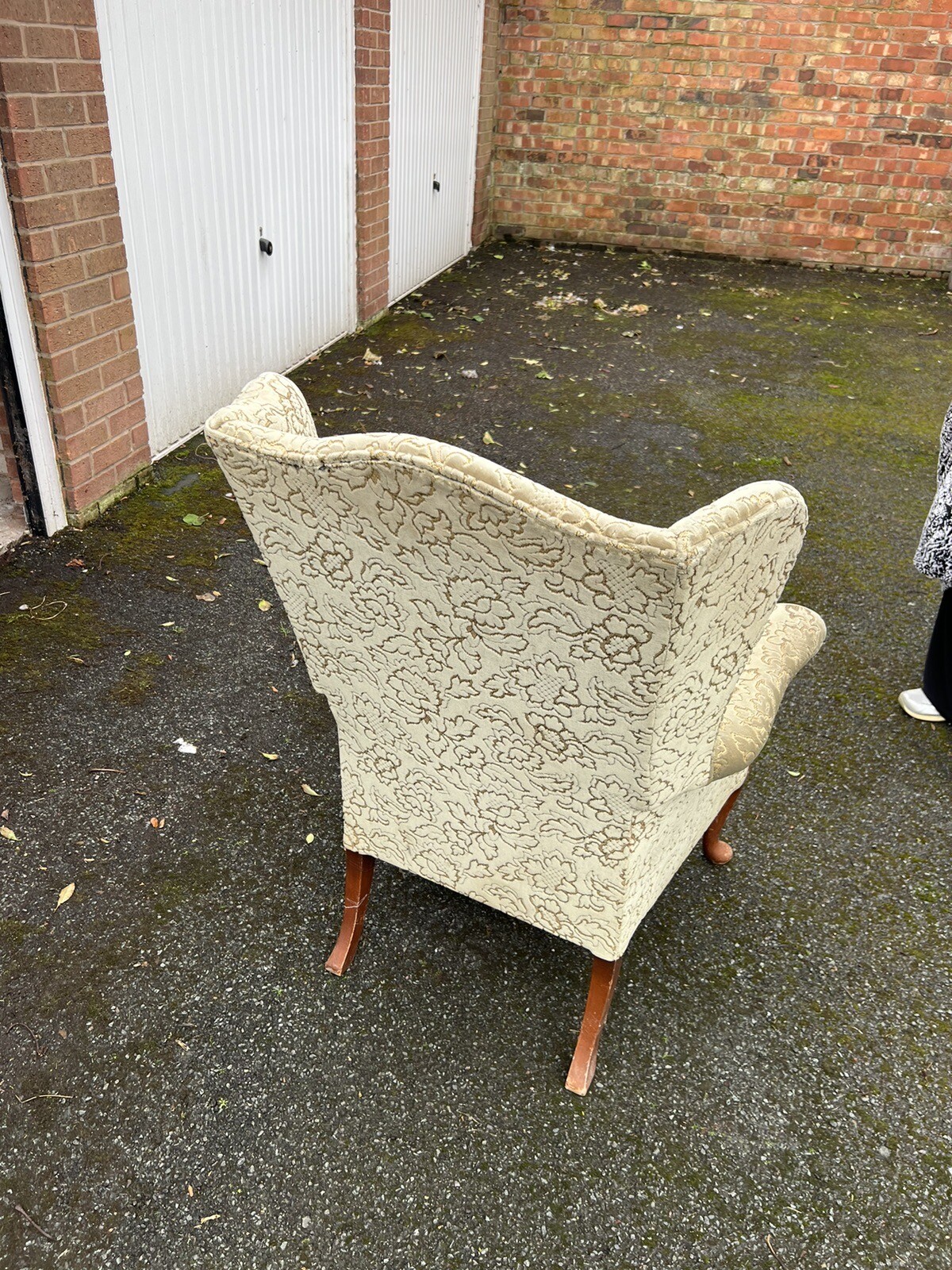 Parker Knoll Wingback Chair Pale Mint Green Velour Floral eBay