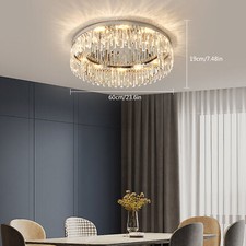 Modern LED Ceiling Light Flush Mount Crystal Chandelier Pendant Lamp Fixture60CM