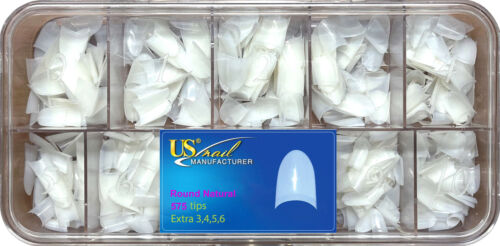 US Nail Manufacturer - Round Natural Nail Tips 575 Tips ON SALE* - Afbeelding 1 van 1