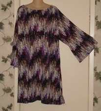 EUC AVENUE Career Casual Abstract Print Long Sleeve Shift Dress Size 26/28 4X