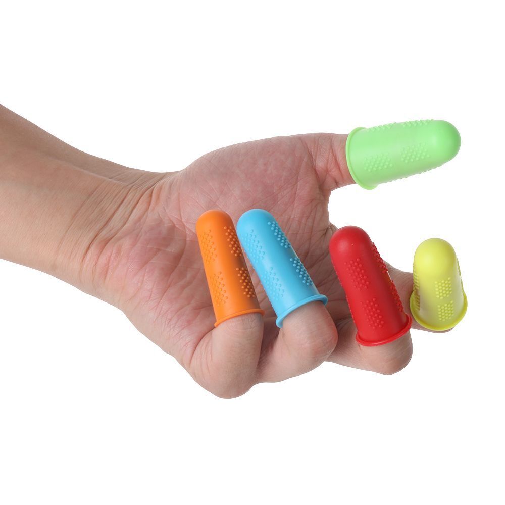 2x L/M Silicone Sewing Thimbles Non-slip Finger Protector for