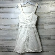 Express Summer Dress Womens 8 White Lace Knee Length Casual Sleeveless
