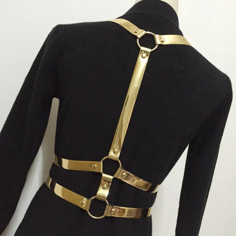 Faux Leather Harness BeltsPunk Rave Festival Metal O-Ring  display picture 2