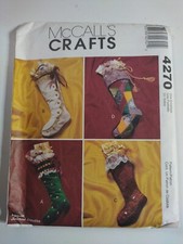 McCall's Crafts 4270 Christmas Stockings Sewing Pattern in four styles Uncut