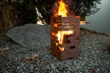 Panier à feu en rouille noble briques coupe-feu bac à feu foyer en métal