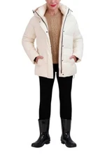 Two by Vince Camuto Puffer Jacket Women's XL Winter Coat Hooded Cream White