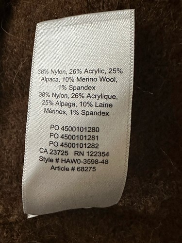 Aritzia The Group Babaton Adichie Sweater Rust Brown Alpaca Blend Size XXS NEW - Picture 10 of 10