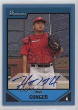 2007 Bowman Prospects Blue /500 Hank Conger #BP117 Auto 1dm4