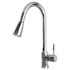 Contemporary 16" Pull-Down Spray Kitchen Sink Faucet Chrome Finish