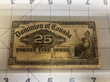 1900 Canadian 25 Cent Bill “Shin Plaster”