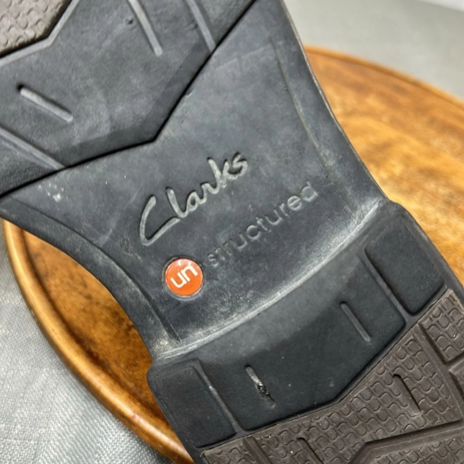 Scarpe eleganti Clarks destrutturate uomo 10M pelle marrone stringate Oxford