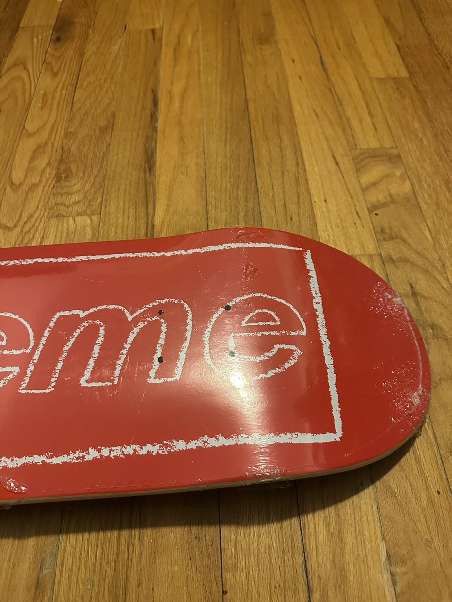 Supreme KAWS Chalk Logo Skateboard Deck NEW Red SS21