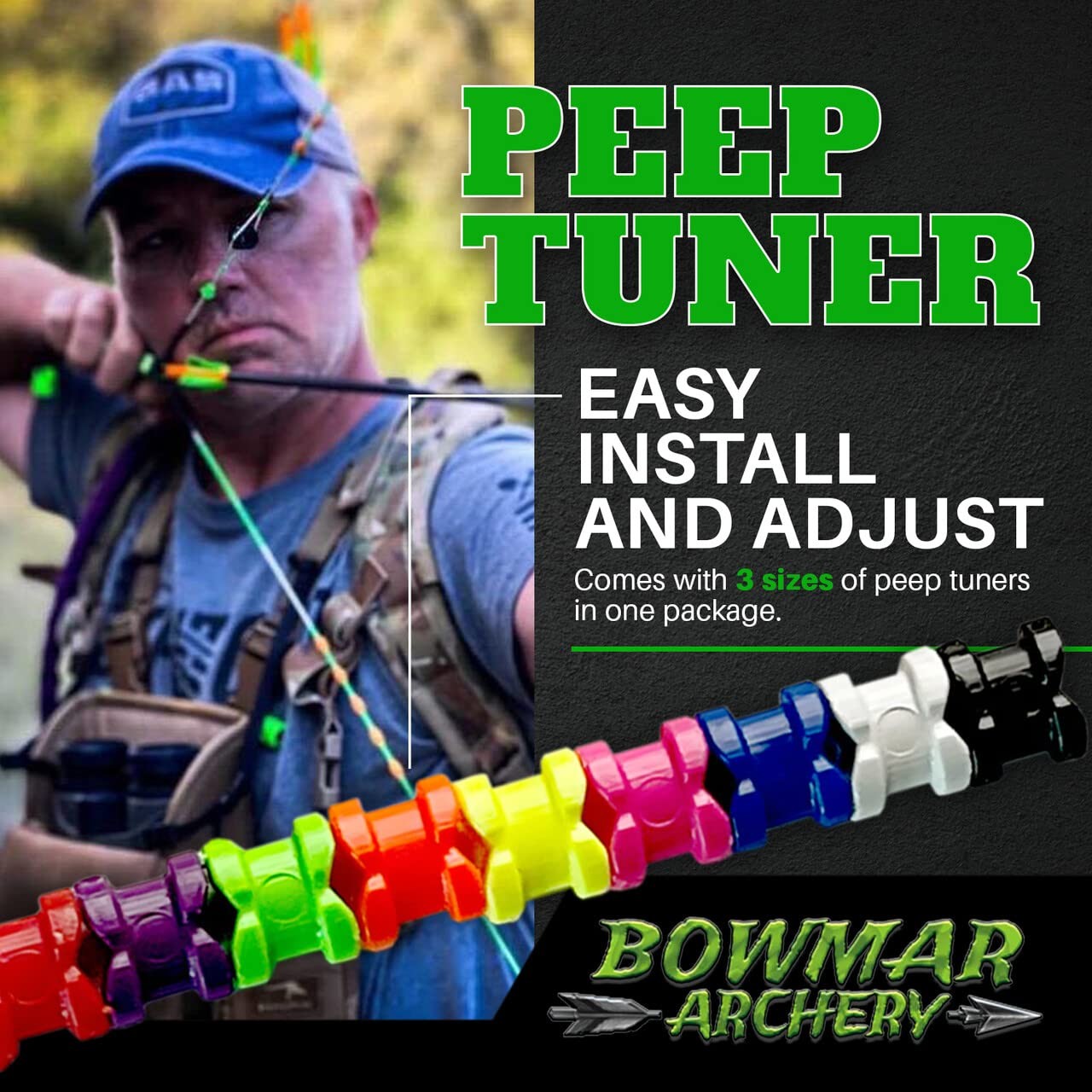 Bowmar Archery Peep Tuner Adjustable Peep Rotation Accessory For Archers