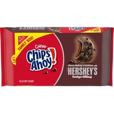 Chips Ahoy Chewy Cookies Hershey  s Fudge Filled 14.85 oz Family Size Soft Baked