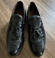 Allen Edmonds Berwick Black Leather Tassel Brogue Dress Loafers Almond Toe 12C