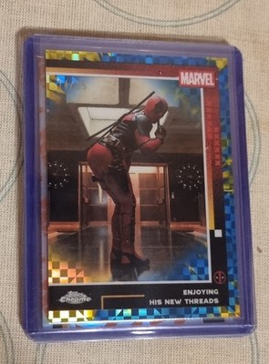 Topps Deadpool Enjoying his new Threads Yellow and Blue X-Fractor Parallel