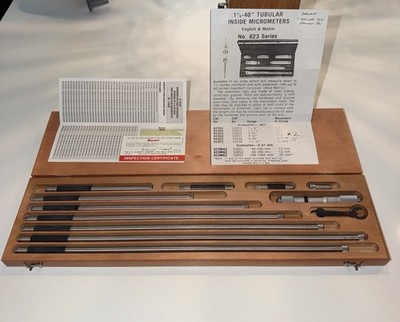 Starrett 823E Inside Micrometer Set 4-40 in Mechanical 0.001 in Resolution T7197