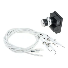 4 Outlets Universal AA Battery Push Button Ignitor with 4pcs Grill Igniter Wires