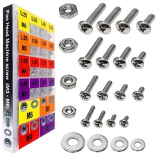 EEEEE 901pcs Phillips Pan Head Metric M3 M4 M5 Machine Screw 