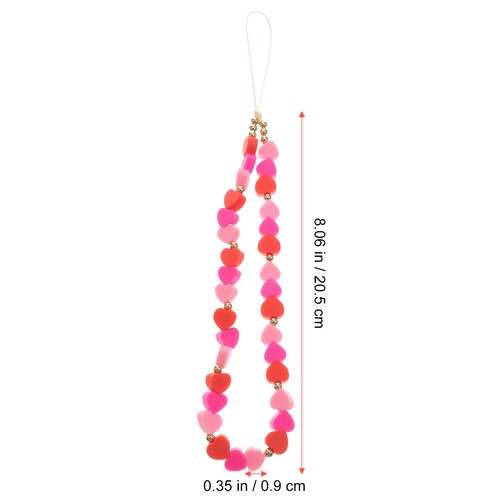 2 Pcs Pink Love Lanyard Handy-Kettenperlen Handy-Armband-Anhänger - Photo 10/12