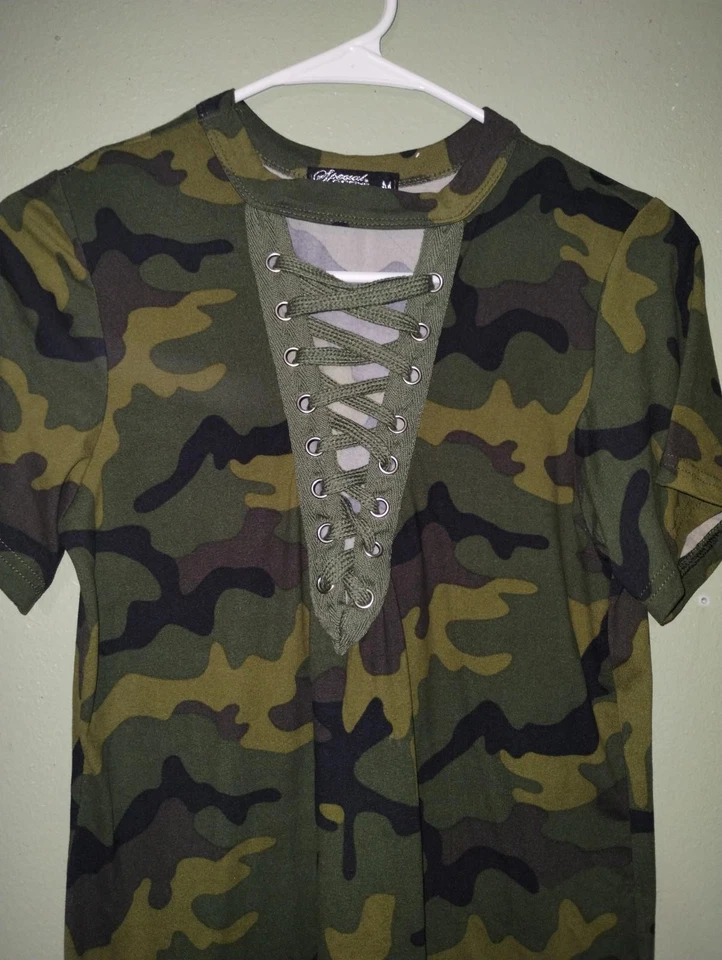 Vestido camuflado rosa Victoria's Secret Las Vegas lote de 4 camisas femininas 16" pit2pit - Imagem 3 de 4