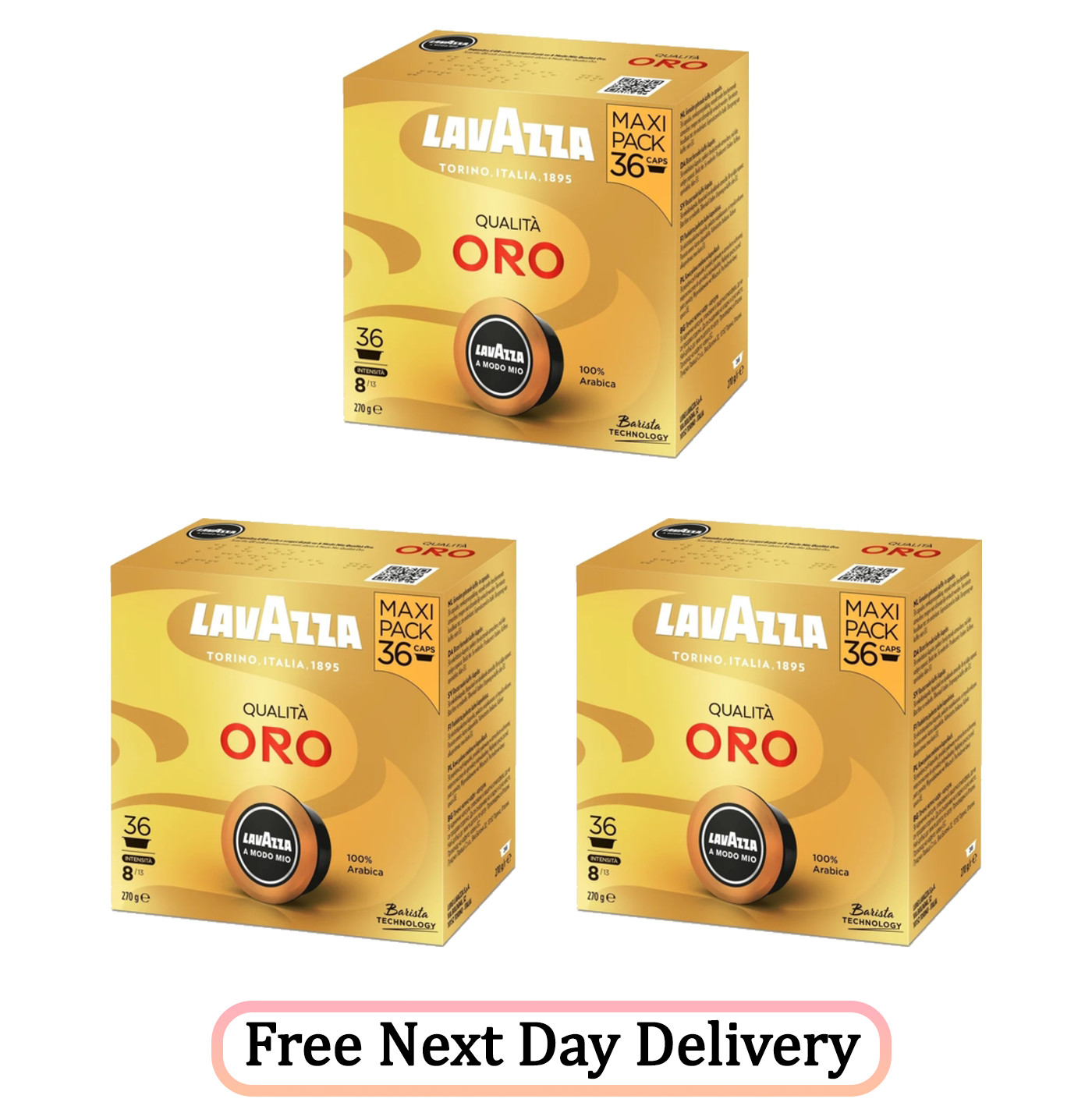 Lavazza, A Modo Mio Qualità Oro, 36 Coffee Pods | Intensity 8/13, with Floral and Fruity Notes, 100% Arabica, Light Roast, Ideal for a 40 ml Espresso - Image 2