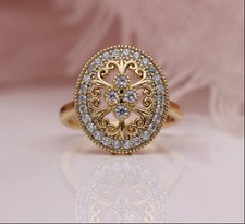 1Ct Round Lab-Created Diamond Engagement Ring 14K Yellow Gold Finish