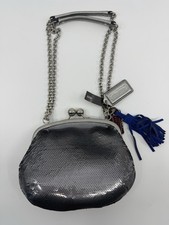 Vintage Coach Poppy Silver Pewter Sequin Bag Glam Sparkles Holiday MSRP $258 NWT