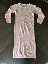 Vintage Nancy Johnson Dress Womens Pink Lambswool XS Dress 80s Cottagecore Midi
