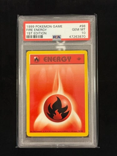 1999 Fire Energy 1st Edition #98 PSA 10 GEM MINT Base Set Shadowless Pokemon